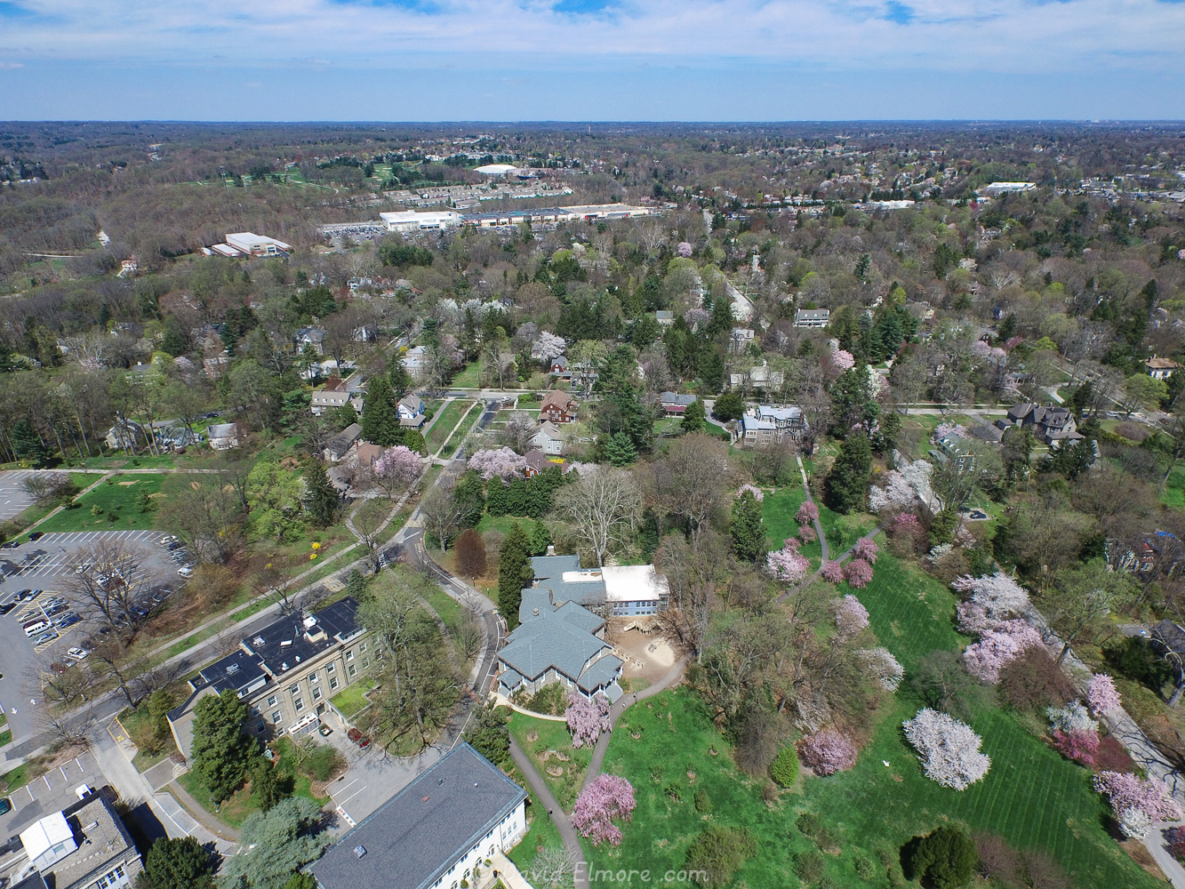 Aerial photos of Swarthmore College campus David, and Vanessa