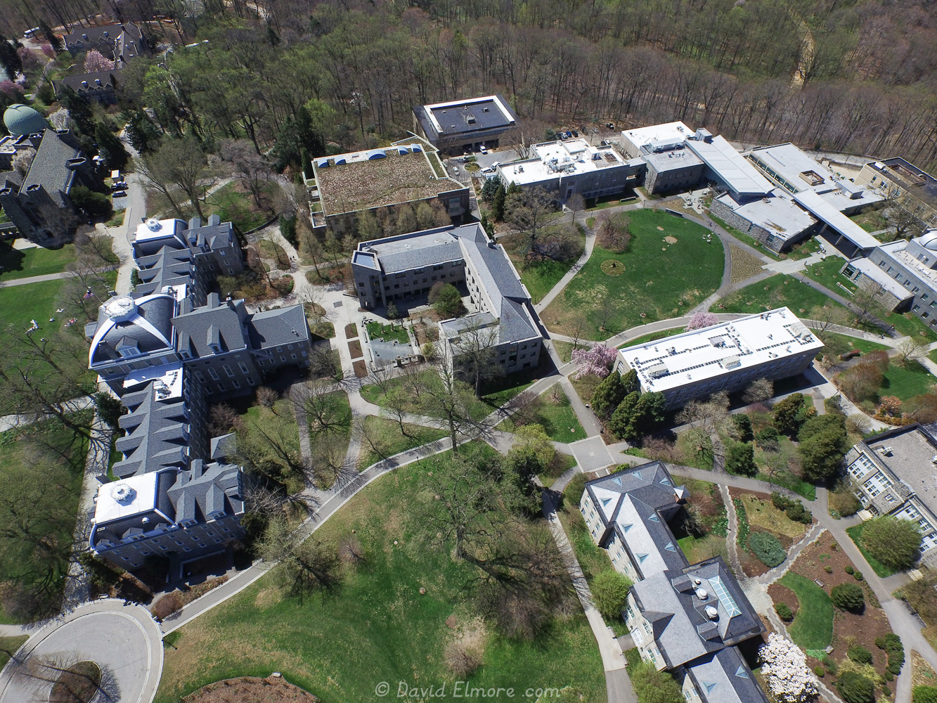 Aerial photos of Swarthmore College campus David, and Vanessa