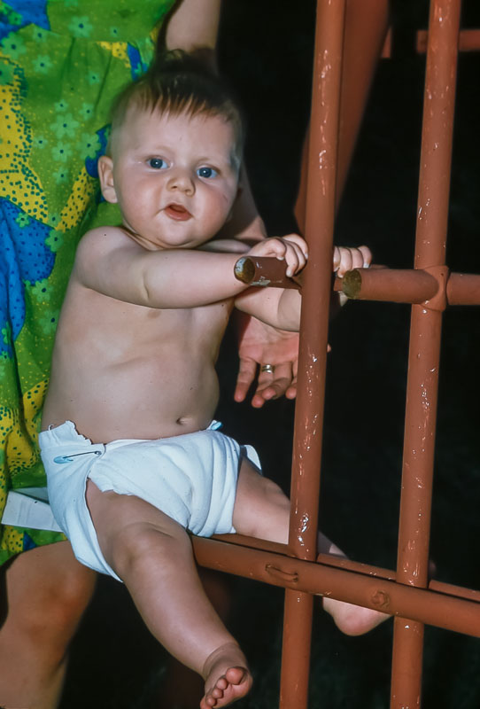 Andrew on swing set - June 1975