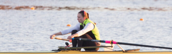Amanda at Rowing Practice