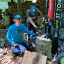 Wyatt and Clay split wood