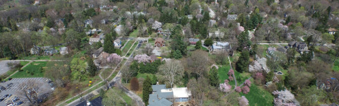 Aerial photos of Swarthmore College campus