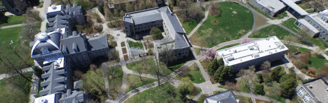 Aerial photos of Swarthmore College campus