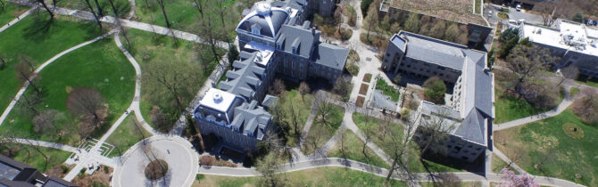 Aerial photos of Swarthmore College campus