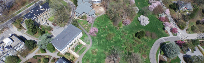 Aerial photos of Swarthmore College campus